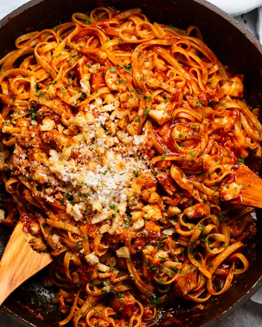 Calabrian fish ragu pasta freshly made