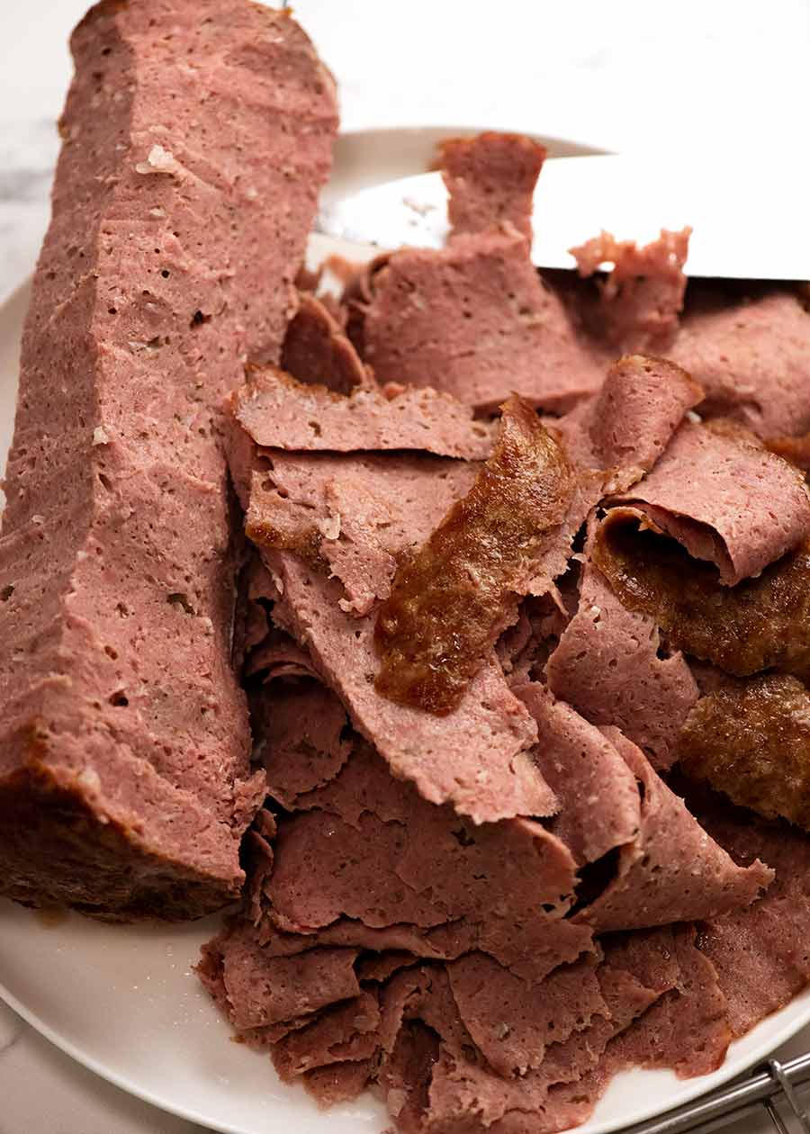 Plate of carved homemade Doner Kebab Meat