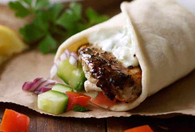 Greek Chicken Gyros with Tzatziki - the marinade for the chicken is so good, I use it even when I'm not making gyros! recipetineats.com