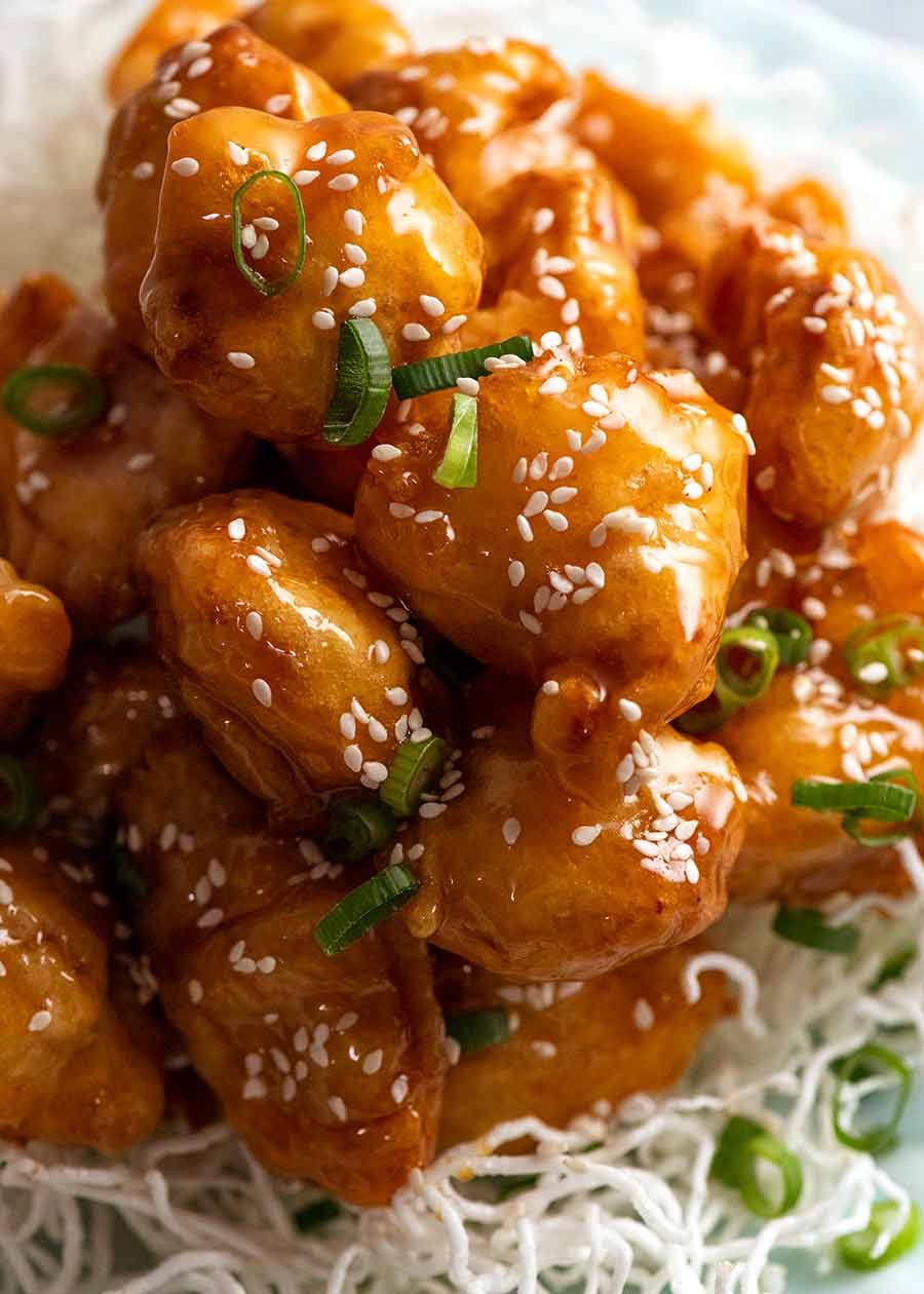 Close up of Honey Chicken - built to last and stay crispy