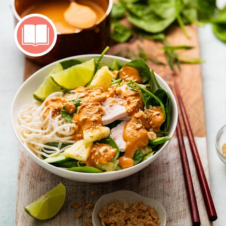 Bangkok satay chicken noodle salad from RecipeTin Eats "Dinner" cookbook by Nagi Maehashi